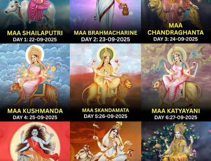 Navratri begins with the sacred arrival of Maa Durga.